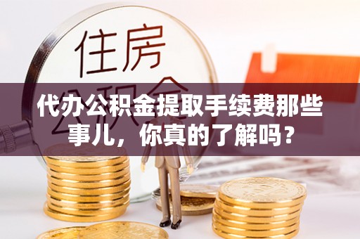 金阳代办公积金提取手续费那些事儿，你真的了解吗？