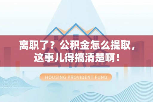 金阳离职了？公积金怎么提取，这事儿得搞清楚啊！